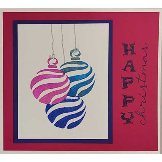 Upright Bold Happy Christmas Cling Rubber Stamp