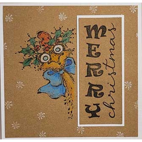 Christmas Chicken Cling Rubber Stamp