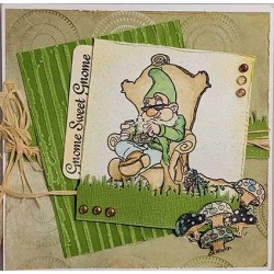 Gnome Sweet Gnome Rubber Stamp Set - SALE