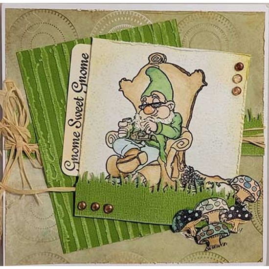 Gnome Sweet Gnome Rubber Stamp Set - SALE