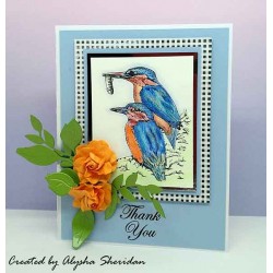 Kingfishers cling mounted Rubber Stamp