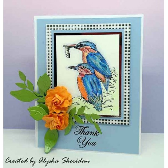 Kingfishers cling mounted Rubber Stamp