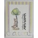 Balloon Bunny Rabbit Rubber Stamp