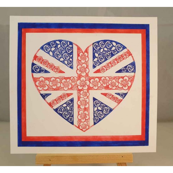 Union Jack Heart Rubber Stamp