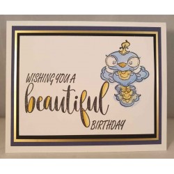 Beautiful Birthday Rubber Stamp