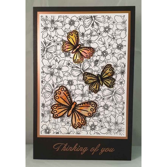 Sm Butterfly rubber stamp by Teri Sherman