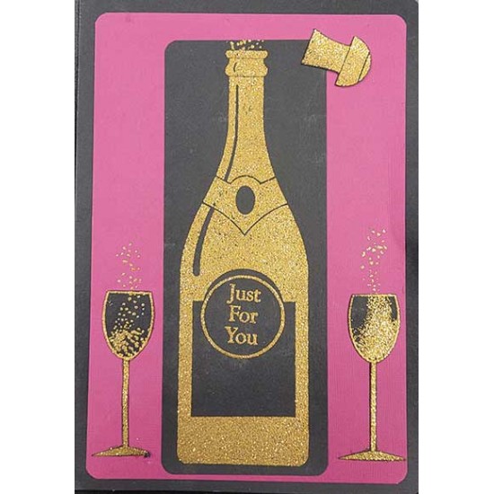 Large Wine Bottle Rubber Stamp Set - SALE