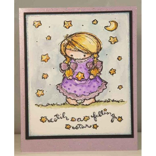 Catch a Falling Star Cling Mounted Rubber Stamp