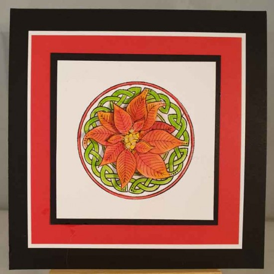 Celtic Knot Poinsettia Rubber Stamp