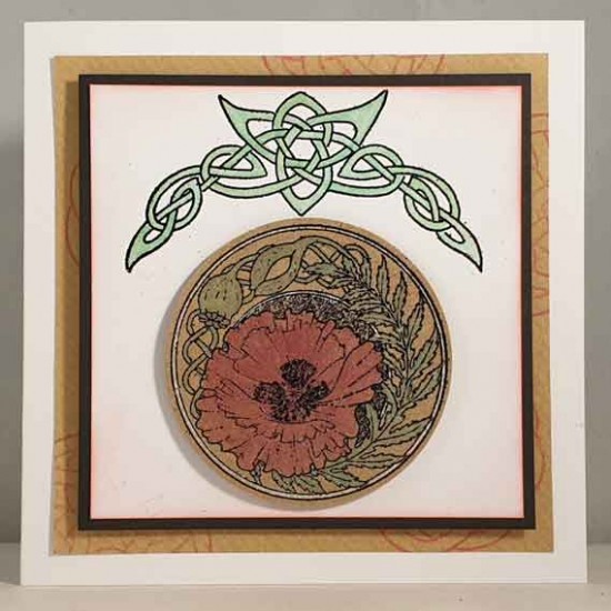 Celtic Knot Poppy Rubber Stamp