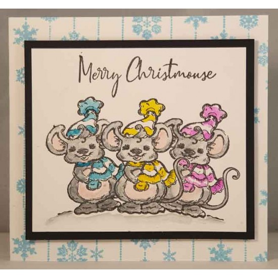 Merry Christmouse Rubber Stamp