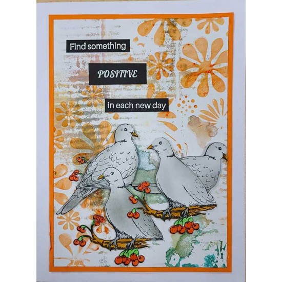 Collared Doves Cling Rubber Stamp