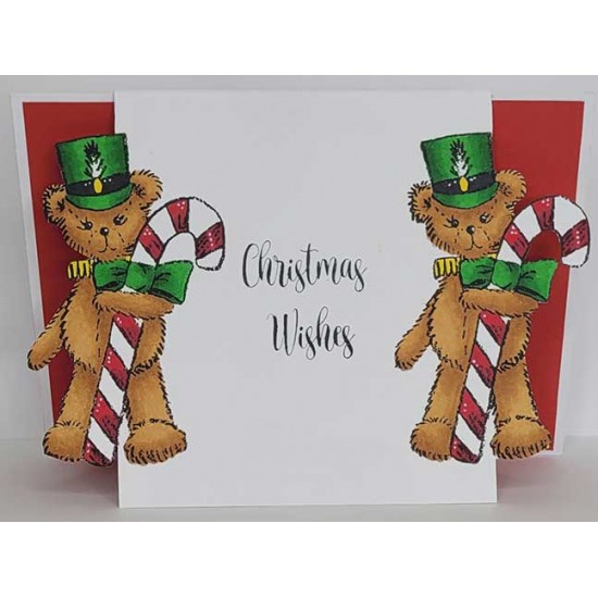 Christmas Bear Cling Rubber Stamp