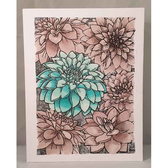 Dahlia Background unmounted rubber stamp