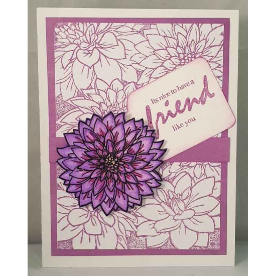 Dahlia Background unmounted rubber stamp