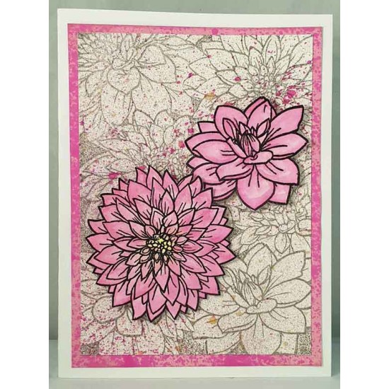 Large Dahlia Head rubber stamp