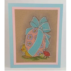 Easter Egg with Chick Large Rubber Stamp