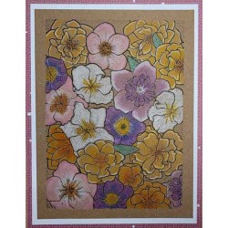 Floral Background Cling mounted Rubber Stamp