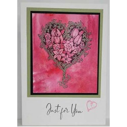 Floral Heart Cling Rubber Stamp