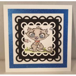 Flutterby Kitty Rubber Stamp