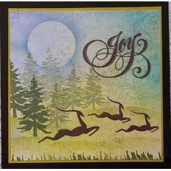 Flying Reindeer Cling Rubber Stamp