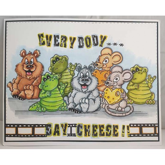 Waving Crocodile Rubber Stamp