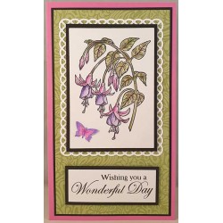 Fuchsia Botanical Cling Rubber Stamp