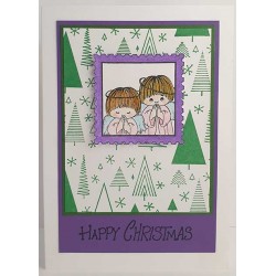 Funky Xmas Pattern Cling Rubber Stamp by JudiKins