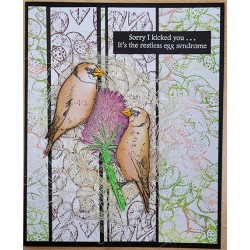 Goldfinches Cling Rubber Stamp