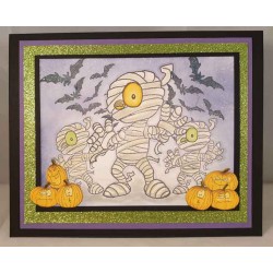 Halloween and Mummy cling rubber Stamp Set