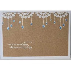 Hanging Heart Border Cling Mounted Rubber Stamp