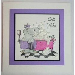 Hippo Birthday Rubber Stamp Set