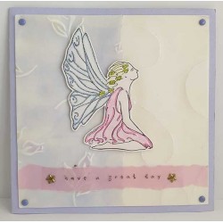 Kneeling Fairy Cling Rubber Stamp by JudiKins