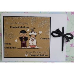 Kokeshi Couple Cling Rubber Stamp