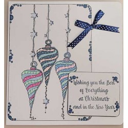 Long Swirl Bauble Cling Rubber Stamp