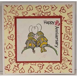 Love Bug Couple Cling Rubber Stamp