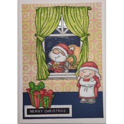 Mr & Mrs Claus Santa Cling Rubber Stamp Set - SALE