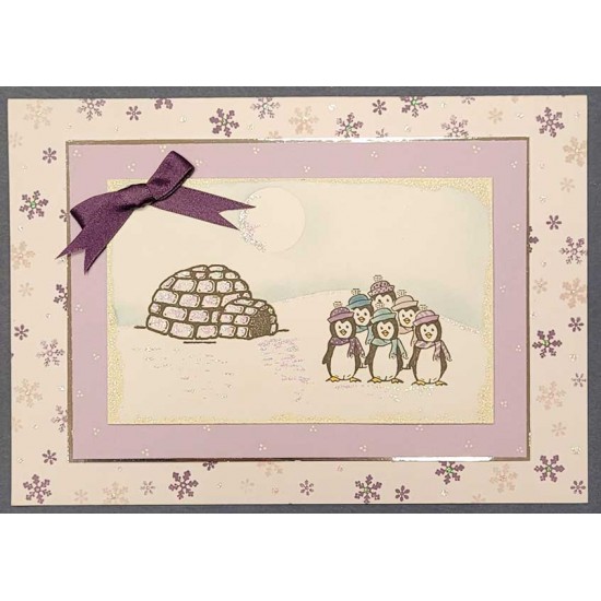 Playful Penguins Rubber Stamp Set - ON SALE