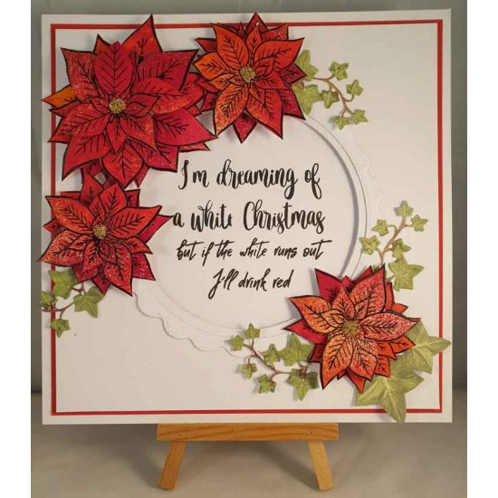 Poinsettia Large Cling Rubber Stamp