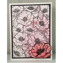 Poppy Background unmounted rubber stamp