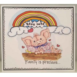 Family is precious Cling mounted Rubber Stamp