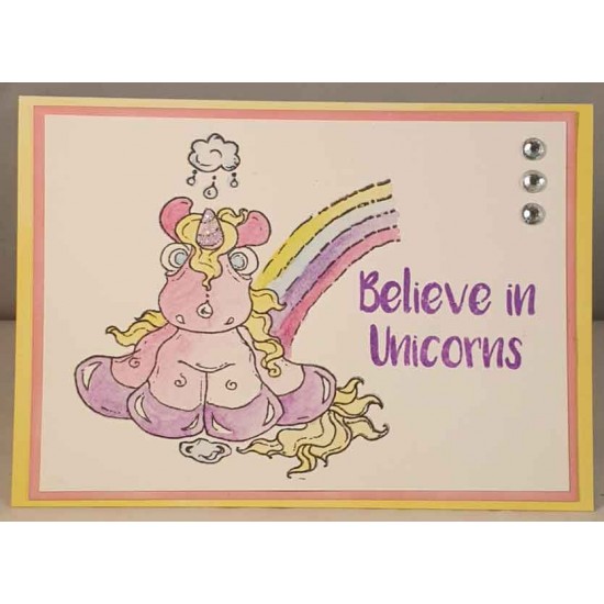 Rainbow Unicorn Rubber Stamp