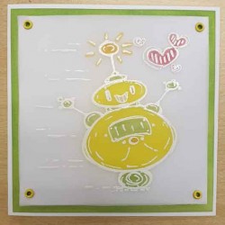 Robot Love Cling Rubber Stamp