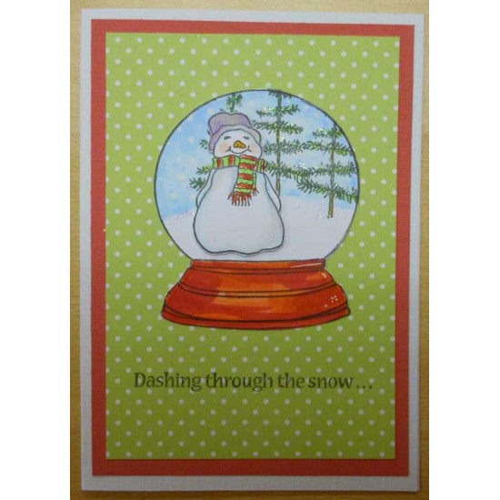 Small Snowglobe Rubber Stamp