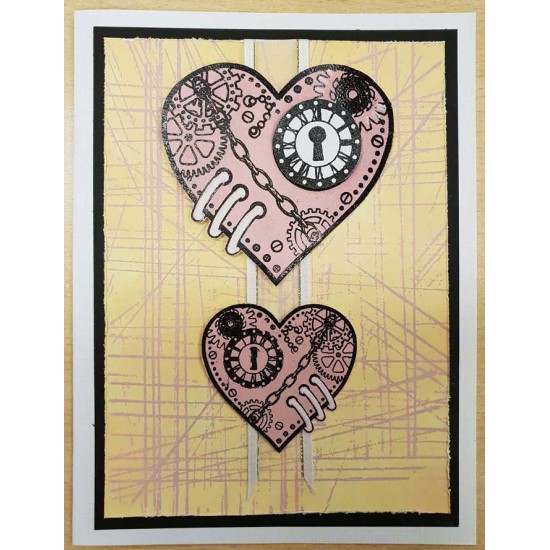 Steampunk Heart Small Rubber Stamp