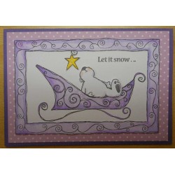 Swirly Sleigh Rubber Stamp Set - Discontinued