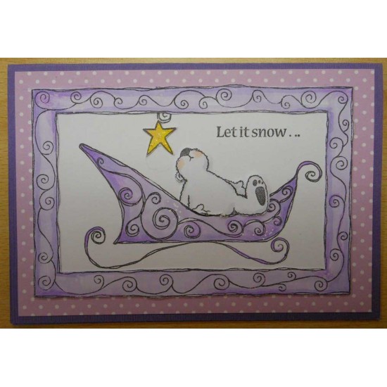 Swirly Sleigh Rubber Stamp Set