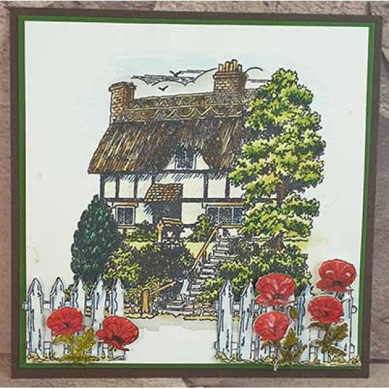 Thatched House Rubber Stamp