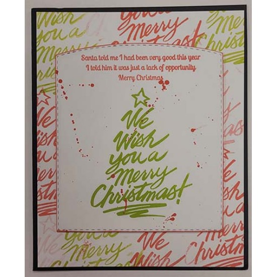 We wish Christmas Tree Cling Rubber Stamp