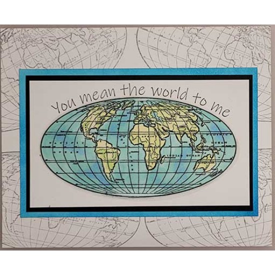 World Map Rubber Stamp